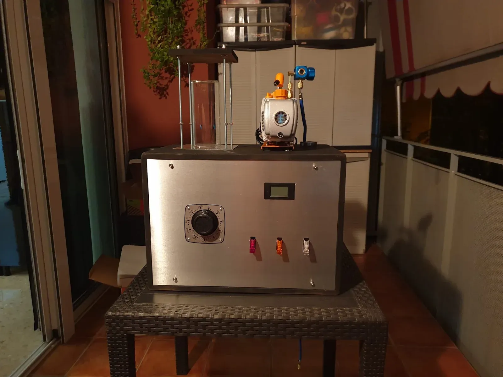 Fusor completo en la terraza