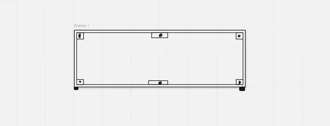 Plano de la base del fusor con la posición de pies y pasamuros